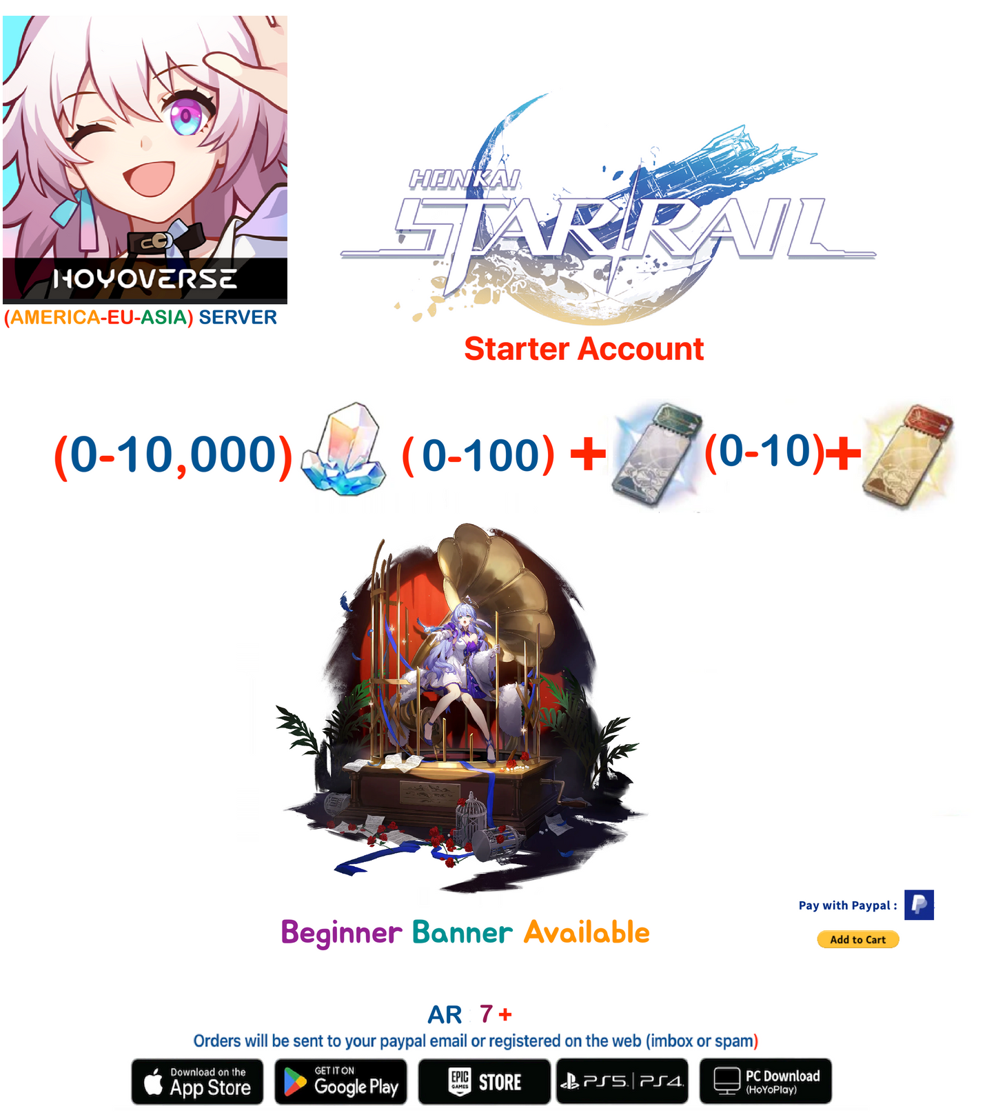 [All Server] Robin +   Honkai Star Rail Starter Account