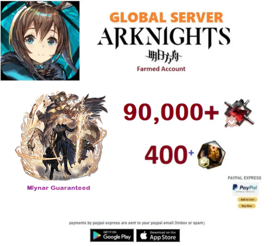 [Global Server] 90,000 +Orundum + Młynar -    Arknights Farmed Account