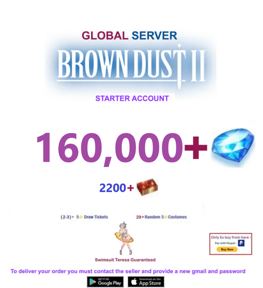 [Global Server/Unlinked] 160,000 Gems  BDust 2  Reroll Account