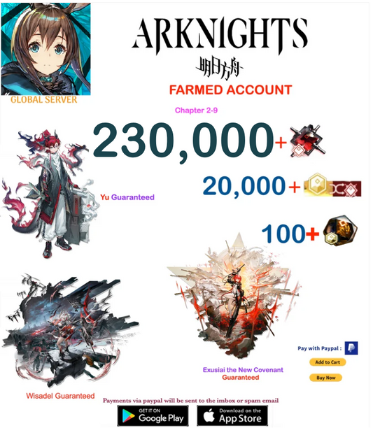 [Global Server] 230,000 +Orundum + Exusiai the New Covenant  Arknights Farmed Account v2