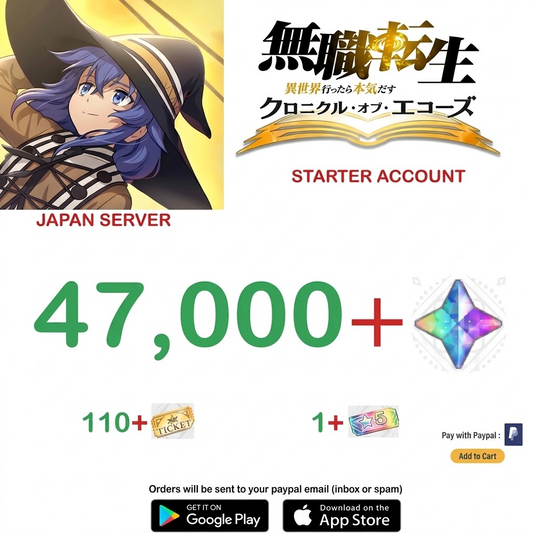 [JAPAN SERVER] 47,000+ Diamonds  Mushoku Tensei: Chronicle Of Echoes Semi Starter Account v2