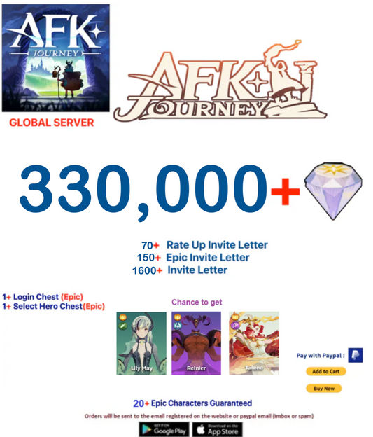 ⭐[Global Server ]⭐  330,000+ Diamonds   AFK Journey Farmed Account