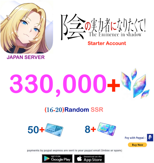 (Japan Server)  330,000 Gems The eminence in Shadow Starter Account Ex 2