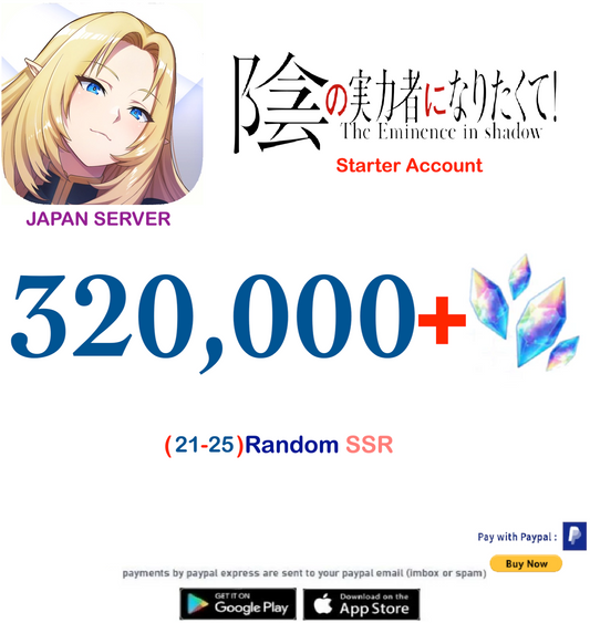 (Japan Server)  250,000 Gems The eminence in Shadow Starter Account