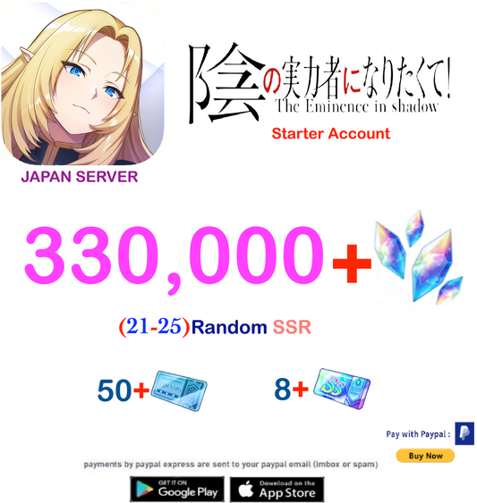 (Japan Server)  330,000 Gems The eminence in Shadow Starter Account Ex 3