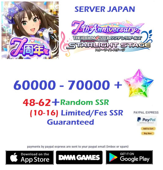 (Japan Server)  60000+ StarJewels  Idolmaster Cinderella Girls Starlight Stage Reroll Starter Account