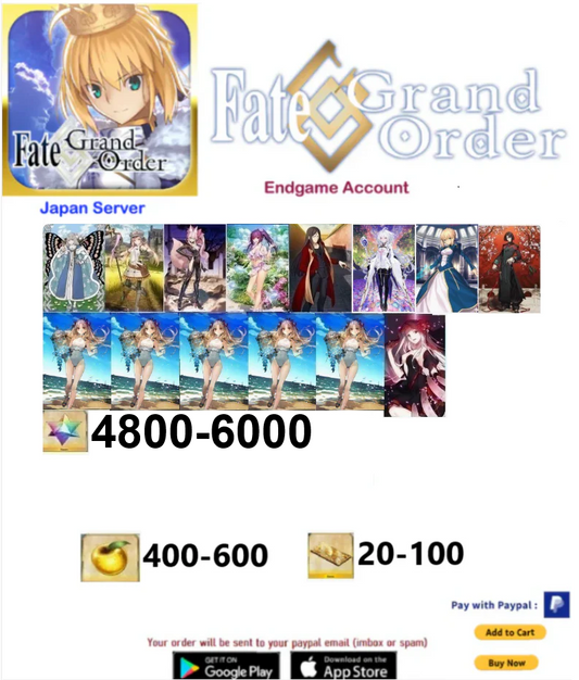 [JAPAN SERVER]  Custom Fgo  Fate Grand Order FGO Endgame Reroll  Account v3