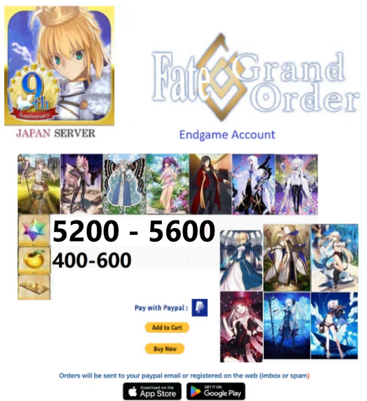 [JAPAN SERVER]Custom V7  Fate Grand Order FGO Endgame Endgame Account