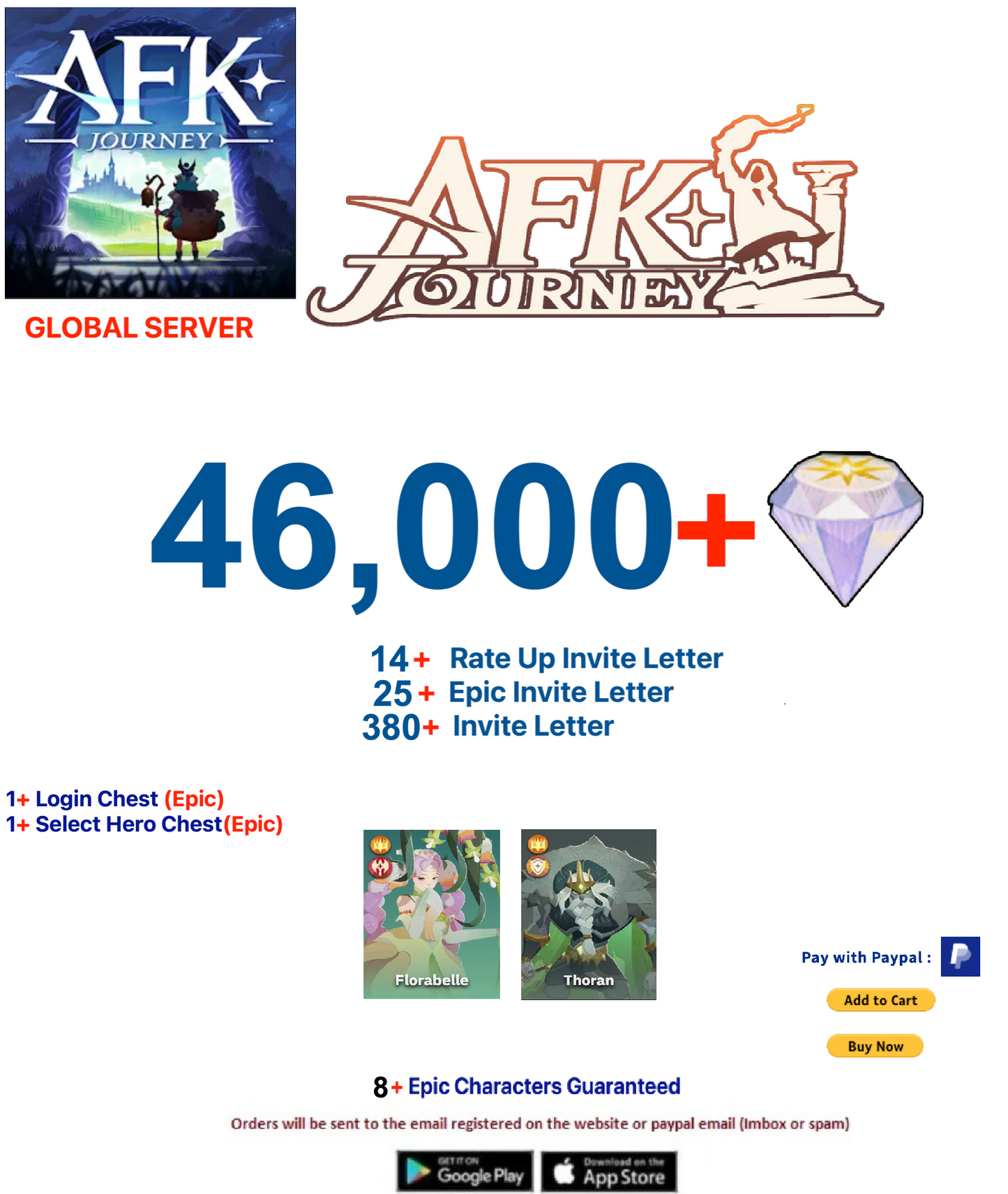 ⭐[Global Server ]⭐  46,000+ Diamonds   AFK Journey Semi-Starter Account (G-1)