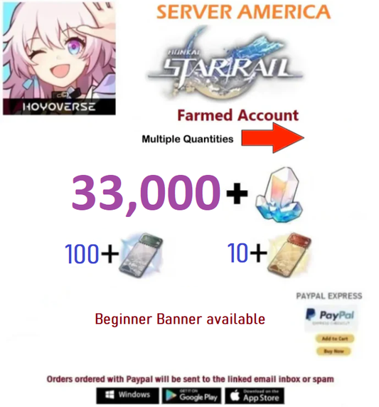 [America  Server] 29,000 - 33,000+ Jade   Honkai Star Rail Farmed Account