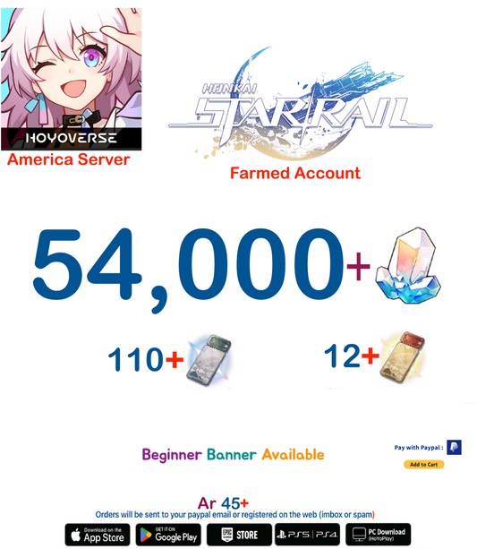 [America  Server] 54,000+ Jades   Honkai Star Rail Farmed Account