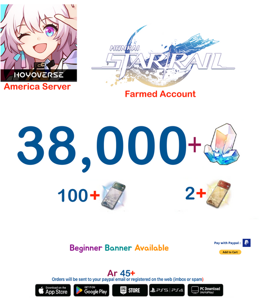 [America  Server] 38,000+ Jades   Honkai Star Rail Farmed Account