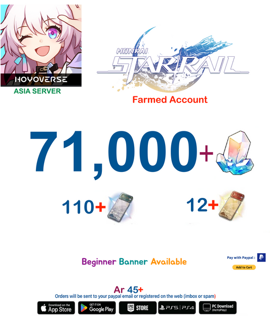 [Asia Server] 71,000+ Jades   Honkai Star Rail Farmed Account