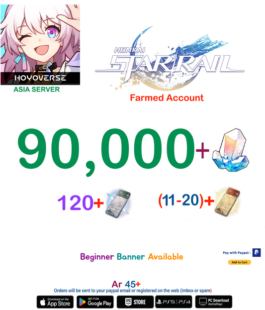 [Asia Server] 90,000+ Jades   Honkai Star Rail Farmed Account