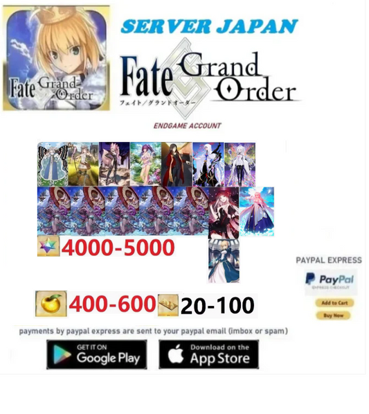 [JAPAN SERVER]  Ibuki Summer NP5 Arcueid 4000-5000 SQ Fate Grand Order FGO Endgame  Account