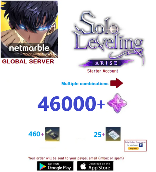 (Global Server)  Multiple combinations  Solo Leveling:ARISE Reroll Starter Account