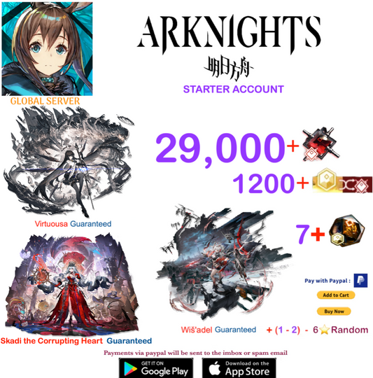 [Global Server] 29,000 +Orundum + Virtuosa+ Wisadel + Skadi    -    Arknights Starter Account