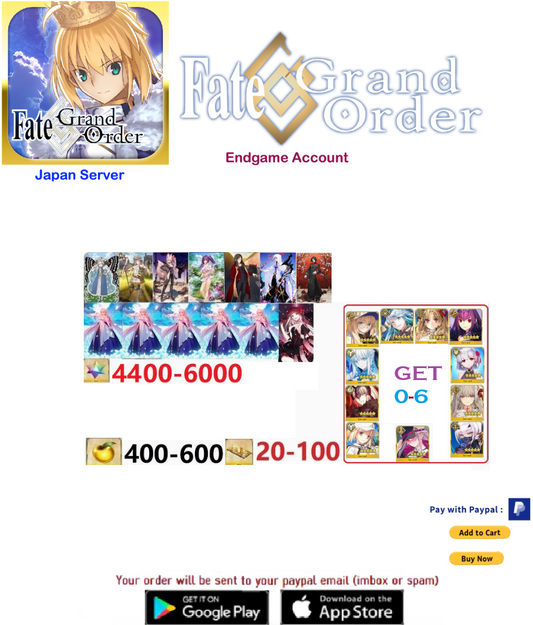 ⭐[JP Server] 4400 + SQ NP5 Fate Grand Order FGO  Endgame Reroll v10