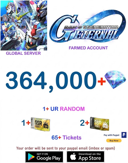 [GLOBAL SERVER/INSTANT DELIVERY]  Gundam G Generation ETERNAL Farmed  Account