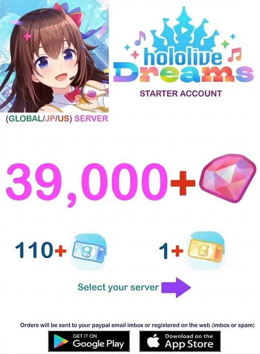 (Global/JP/US Server)  ?? Gems  Hololive Dreams  Starter Account v2