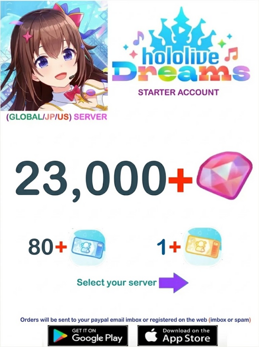 (Global/JP/US Server)  ?? Gems  Hololive Dreams  Starter Account v1