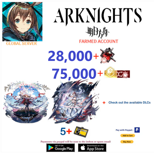 [Global Server] 28,000 +Orundum + Eyjafjalla + Kirin R Yato + "Check out the available DLCs"    -  Arknights Farmed Account