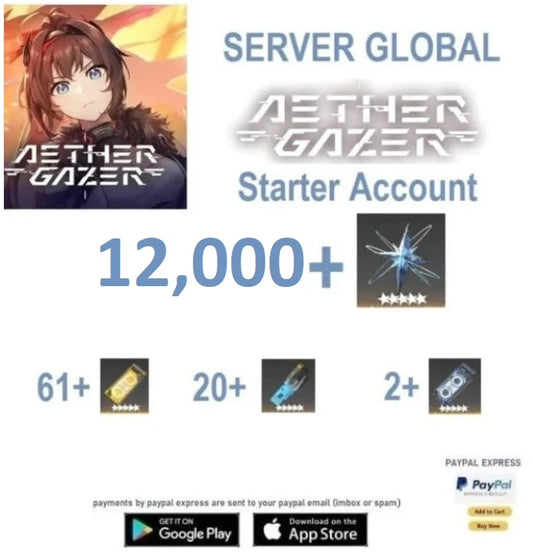 [Global Server]Aether Gazer  12,000+ Gems  Reroll  Account
