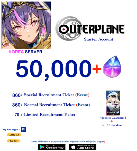 [Korea Server] Outerplane 47,000 + Ether  Reroll Starter Account