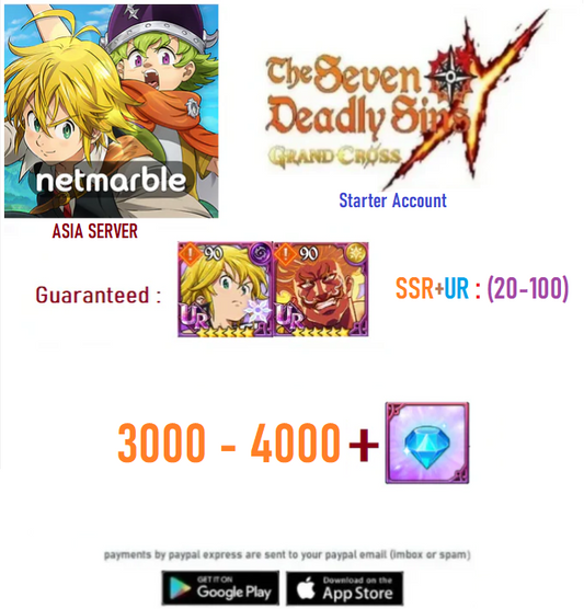 [Asia Server]  GEMS + UR + SSR Deadly Sins 7DS Grand Cross