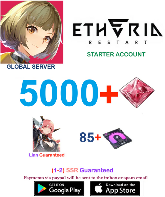 [Global Server]  5000+ crystals  Etheria restart  Reroll  Starter Account ( BUY 2 - GET 3 )