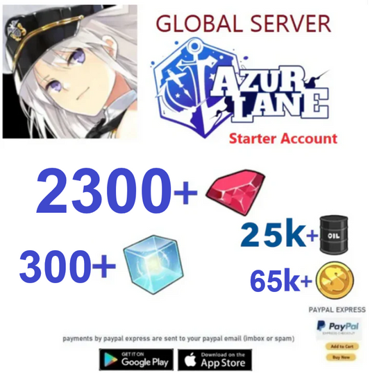 (Global Server)  2300+Wisdom Cubes  -  Azur Lane Starter Reroll Account