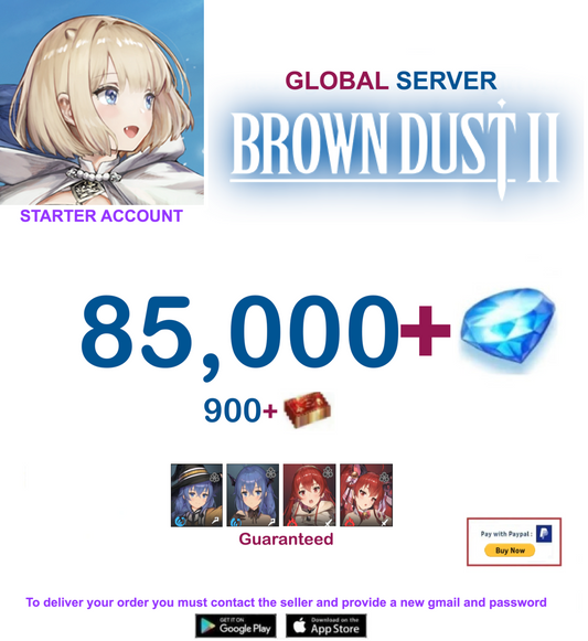 [Global Server/Unlinked] 85,000 Gems  BDust 2 x MT Collab  Starter Reroll Account