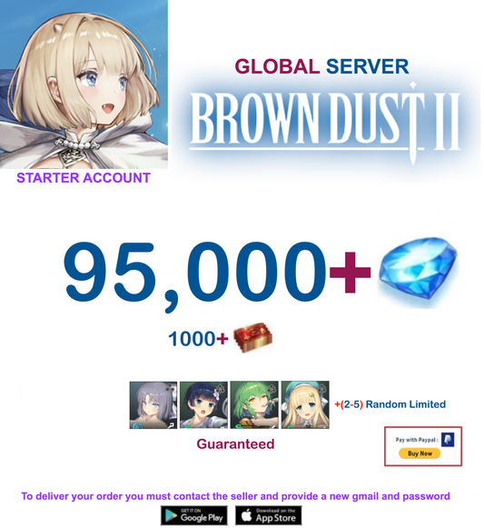 [Global Server/Unlinked] 95,000  Gems   - BDust 2/ Senran Kagura Collab  Starter Reroll Account