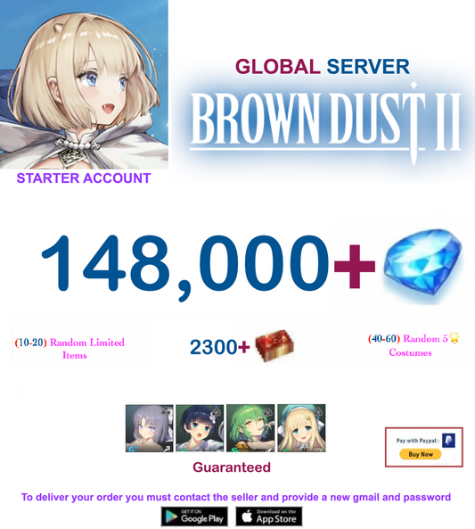 [Global Server/Unlinked] 148.000  Gems   - BDust 2/ Senran Kagura Collab  Starter Reroll Account