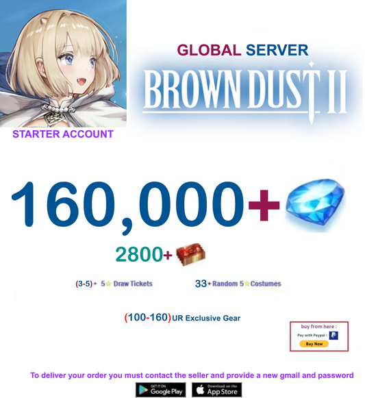 [Global Server/Unlinked] 160,000 Gems  BDust 2 Starter Reroll Account