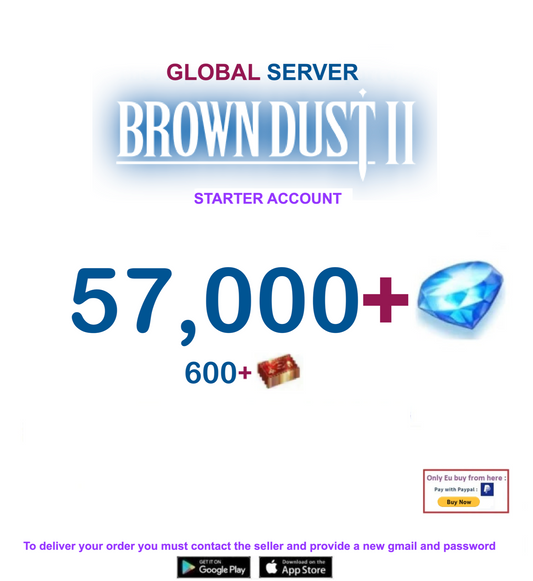 [GLOBAL SERVER/INSTANT DELIVERY] 57,000 Gems  BDust 2 Starter Account v1