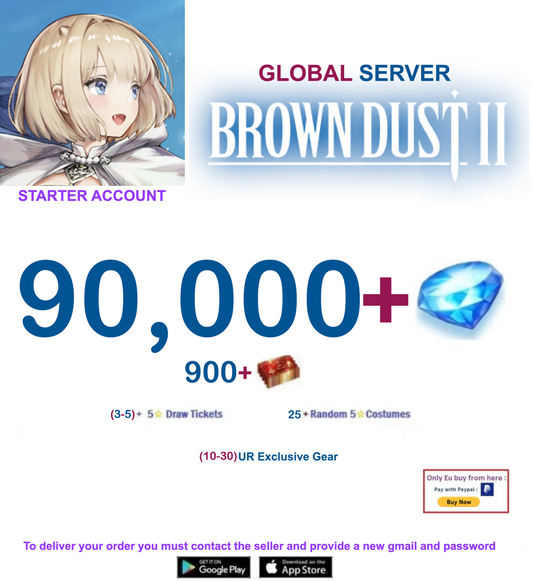 [Global Server/Unlinked] 90,000 Gems  BDust 2 Starter Reroll Account