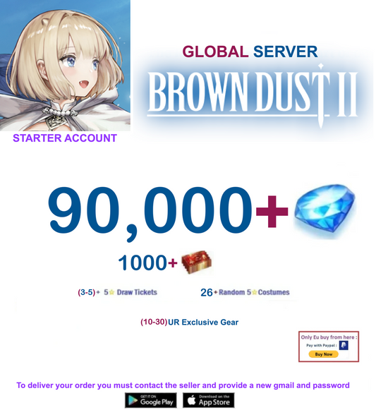 [Global Server/Unlinked] 90,000 Gems  BDust 2 Starter Reroll Account