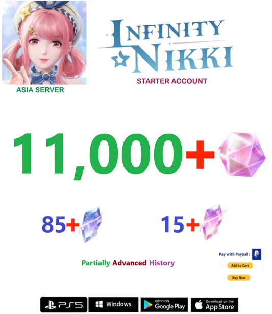 [Asia Server] 11,000+ Diamonds  Infinity Nikki Starter Account