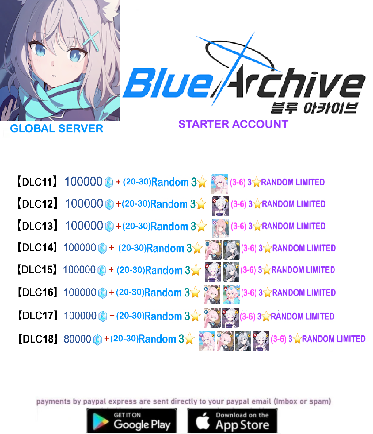 ⭐GLOBAL SERVER⭐Multiple Combinations ⭐  Blue Archive  Reroll Account