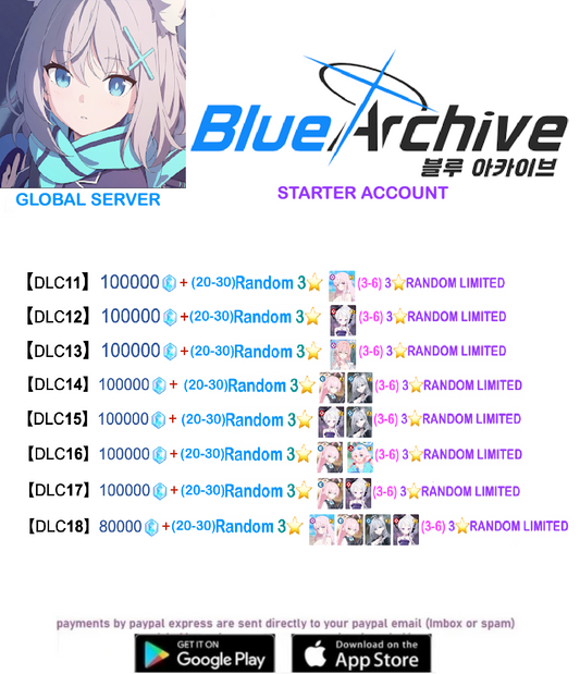 ⭐GLOBAL SERVER⭐Multiple Combinations ⭐  Blue Archive  Reroll Account