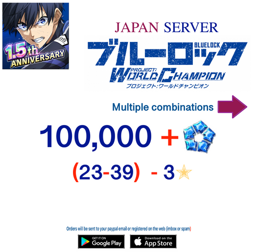 [Japan Server] 100,000+Gems  BLUE LOCK Project: World Champion  Reroll Starter Account