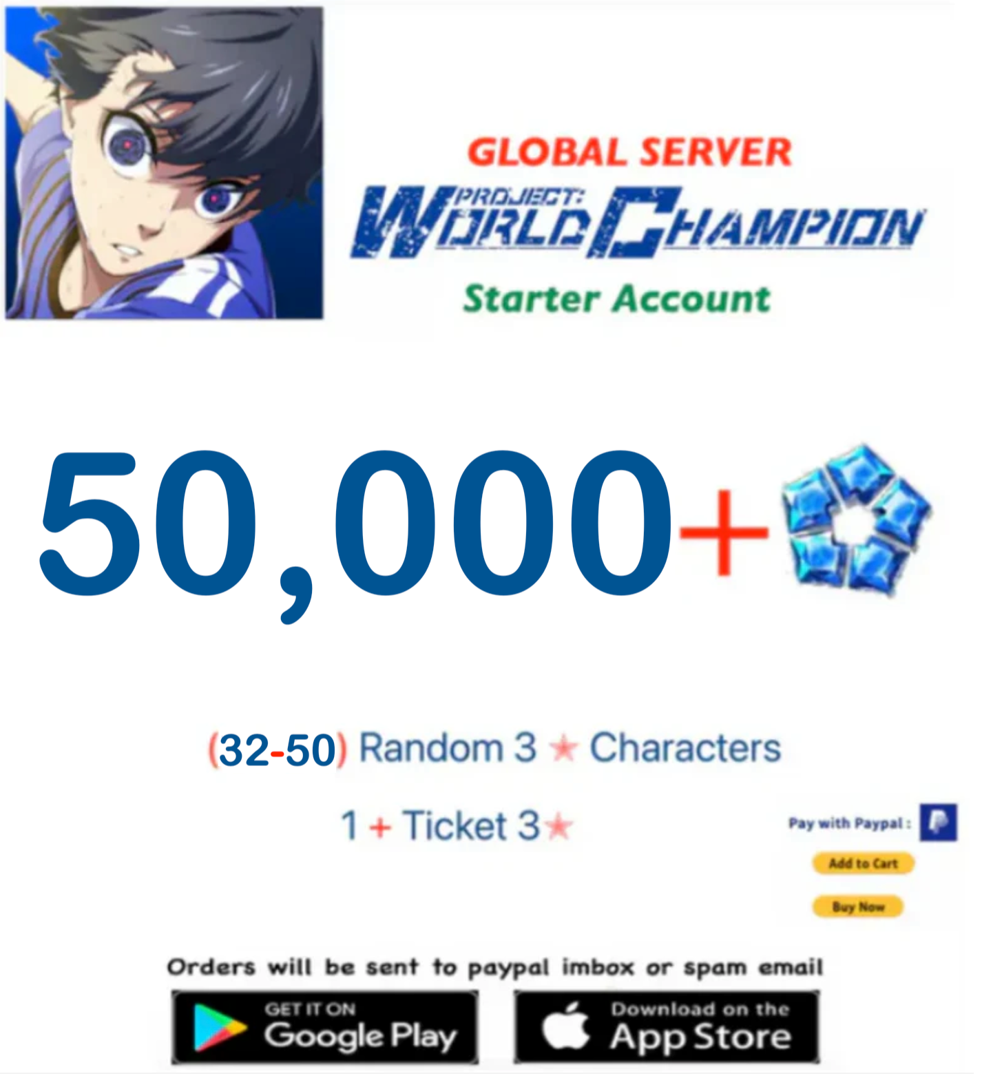 [Global Server] BLUE LOCK Project: World Champion  Reroll Starter Account