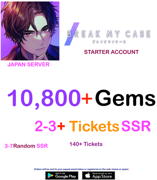 ⭐ Japan Server⭐ Instant Delivery⭐  10,300 Gems +  Break My Case Starter  Account