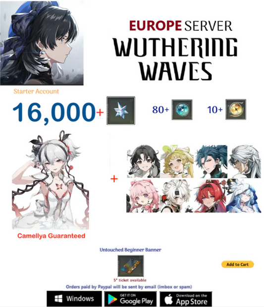 (Europe Server) Camellya  - Multiple Combinations-  Wuthering Waves  Starter  Account (AR25+)