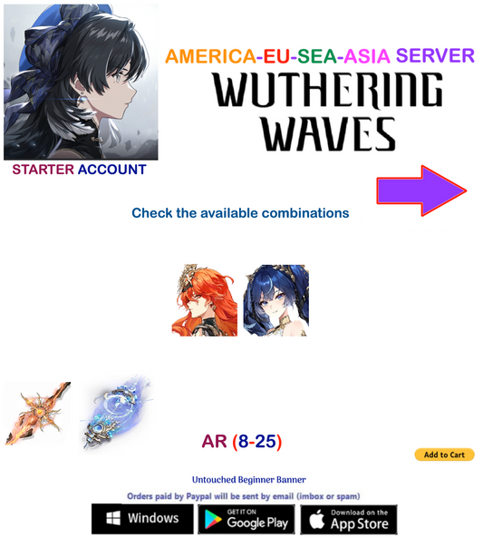 (All Server) Multiple Combinations-  Wuthering Waves  Starter  Account (AR8+)