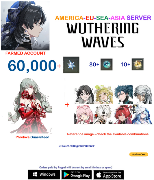 (America - Europe  Server) Phrolova + Multiple Combinations - Wuthering Waves Farmed  Account AR 40+