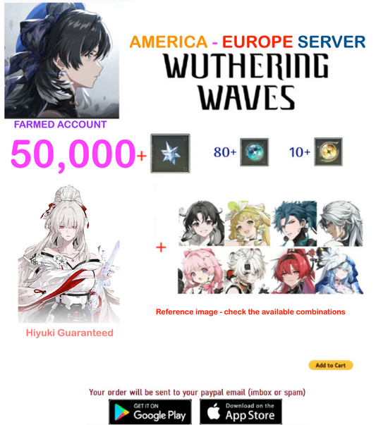 (ALL SERVER) Hiyuki + Multiple Combinations - Wuthering Waves Farmed  Account AR 40+