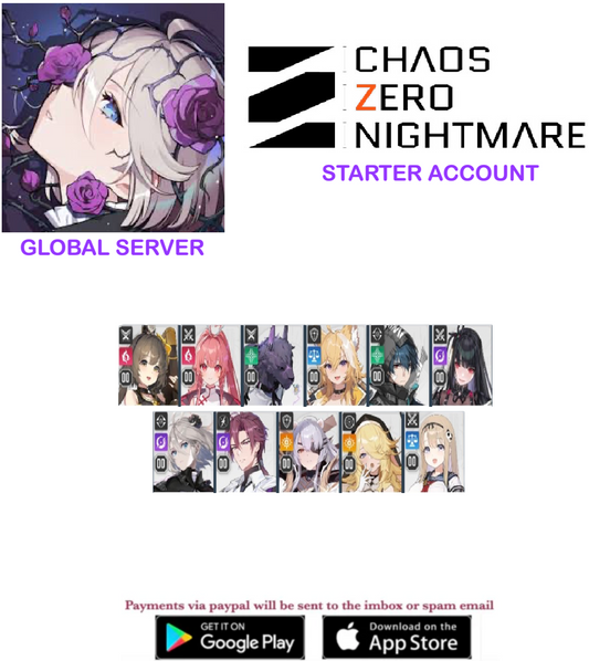 [GLOBAL SERVER ] Chaos Zero Nightmare  Fresh Starter Account with Many Combinations