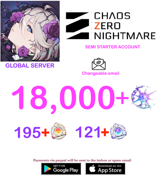 [GLOBAL SERVER] ⭐ ?? Crystals  ⭐  Chaos Zero Nightmare Fresh Semi Starter Account v6